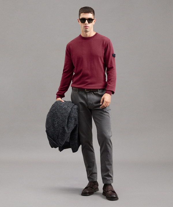 Cotton And Wool Blend Crewneck Sweater - Peuterey