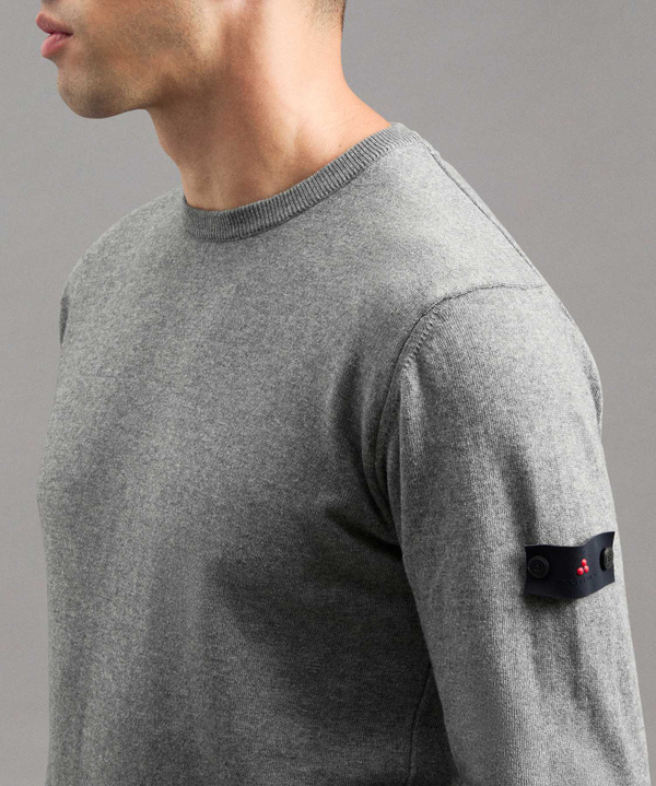Pullover mit Rundhalsausschnitt aus Woll-Baumwoll-Mischung - Peuterey