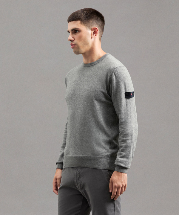 Pullover mit Rundhalsausschnitt aus Woll-Baumwoll-Mischung - Peuterey