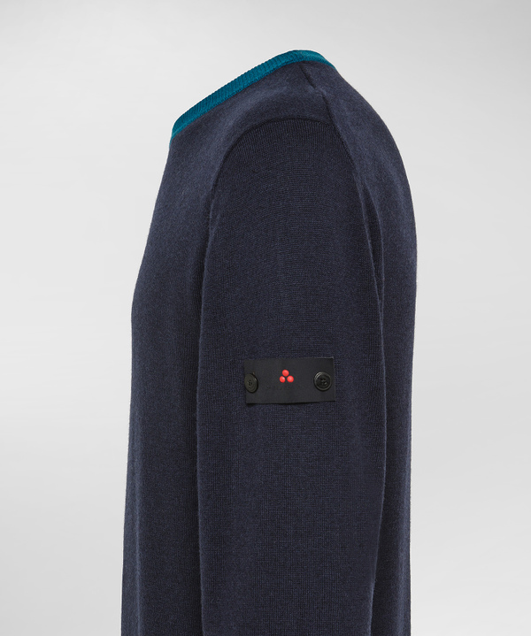 Pullover In Tricot Misto Lana Con Dettagli A Contrasto - Peuterey
