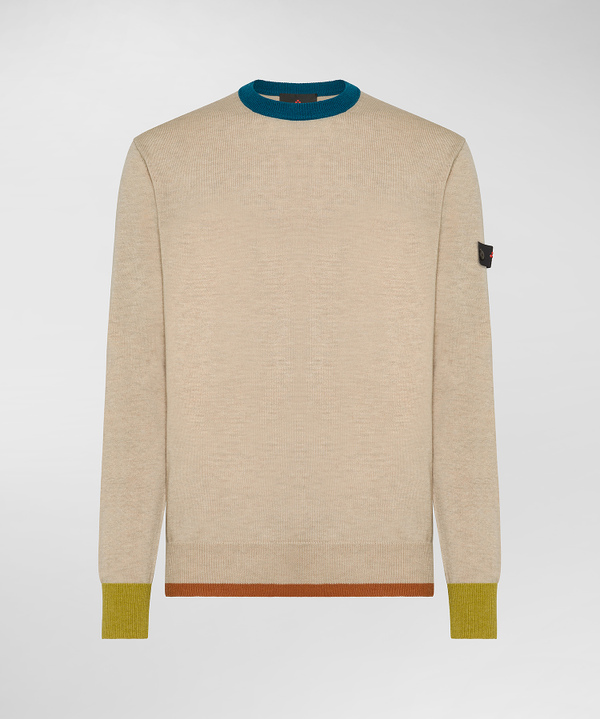 Pullover In Tricot Misto Lana Con Dettagli A Contrasto - Peuterey