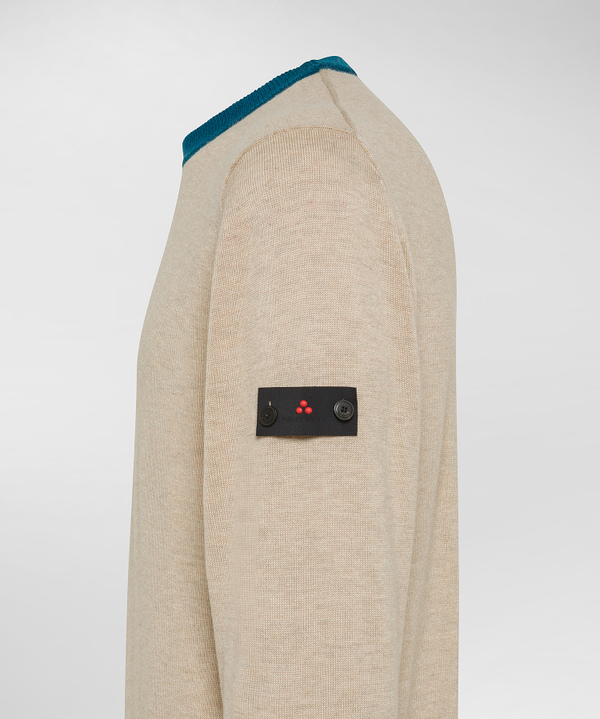 Pullover In Tricot Misto Lana Con Dettagli A Contrasto - Peuterey