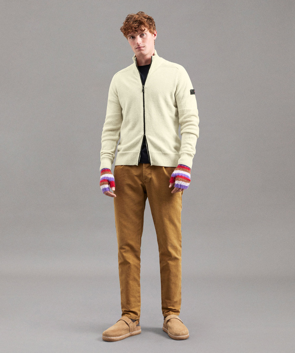 Maglione Full Zip In Lana Con Effetto Moulinè - Peuterey