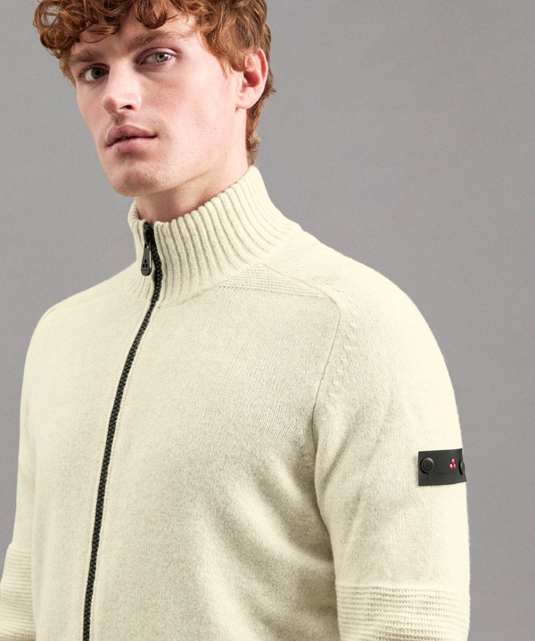 Maglione Full Zip In Lana Con Effetto Moulinè - Peuterey