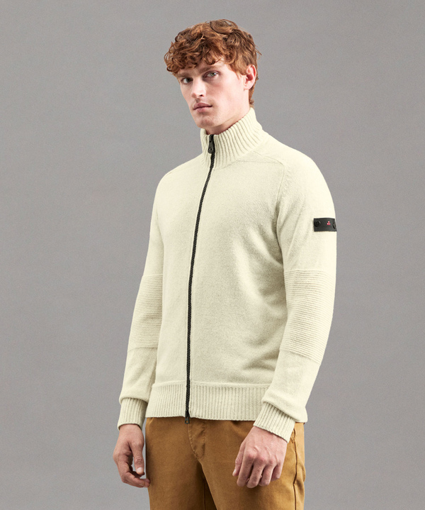 Maglione Full Zip In Lana Con Effetto Moulinè - Peuterey