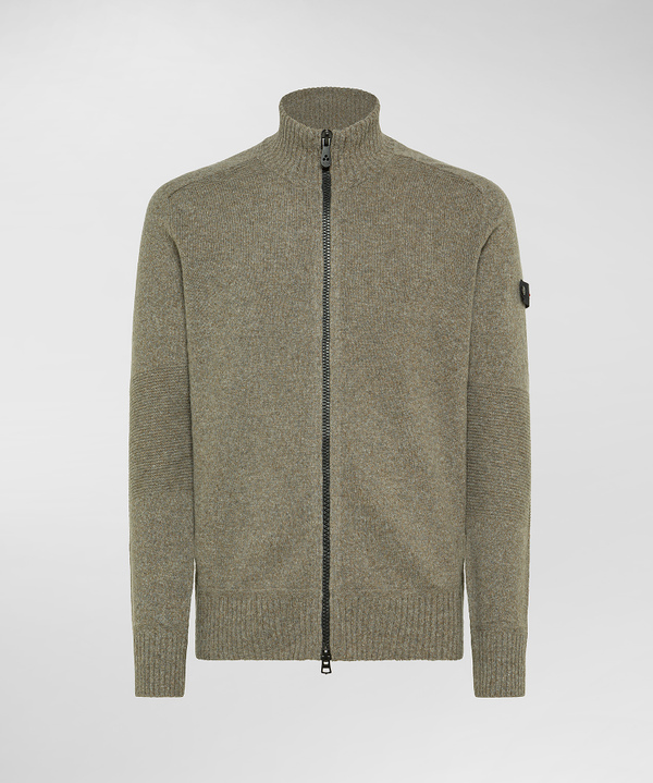 Maglione Full Zip In Lana Con Effetto Moulinè - Peuterey