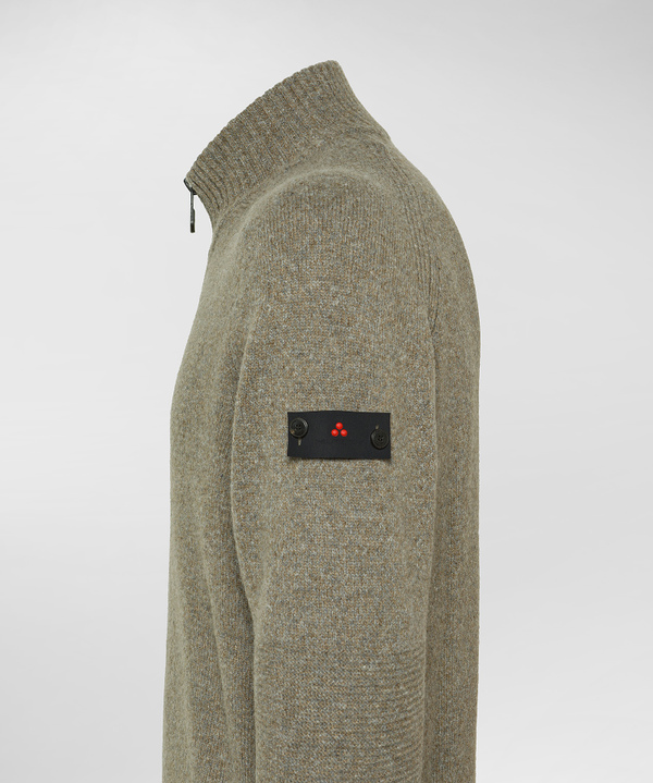 Maglione Full Zip In Lana Con Effetto Moulinè - Peuterey