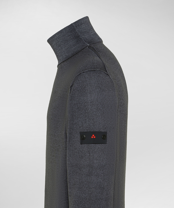PULLOVER MIT HOHEM KRAGEN AUS REINER WOLLE - Peuterey