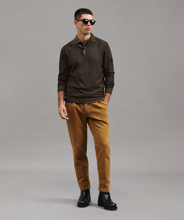 Pure Wool Polo Shirt With Collar - Peuterey
