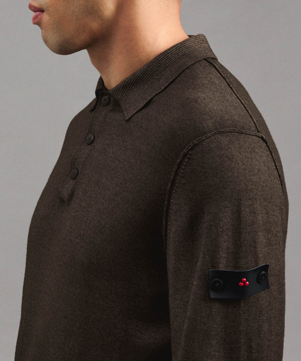 Pure Wool Polo Shirt With Collar - Peuterey