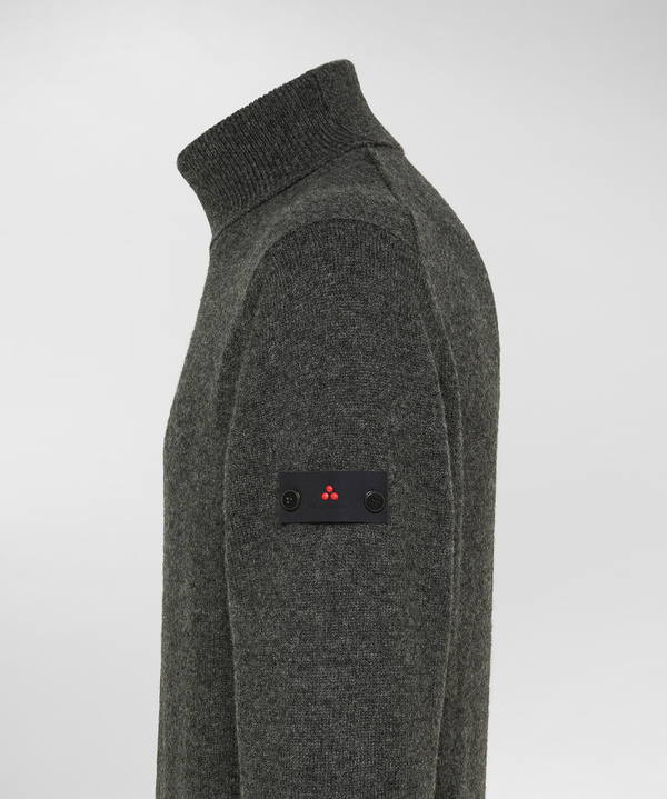 PULLOVER MIT HOHEM KRAGEN AUS YAKWOLLMISCHUNG - Peuterey