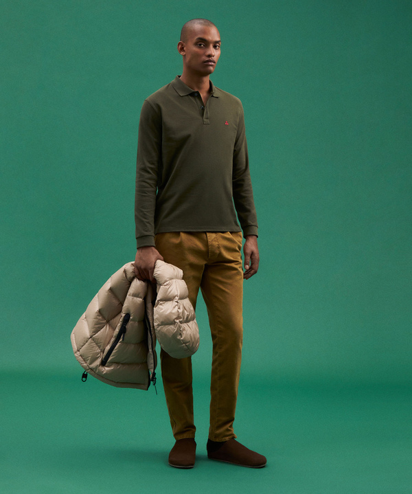 Long-Sleeved Pique Polo Shirt - Peuterey