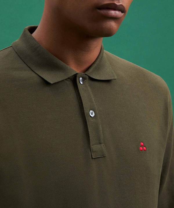 Long-Sleeved Pique Polo Shirt - Peuterey