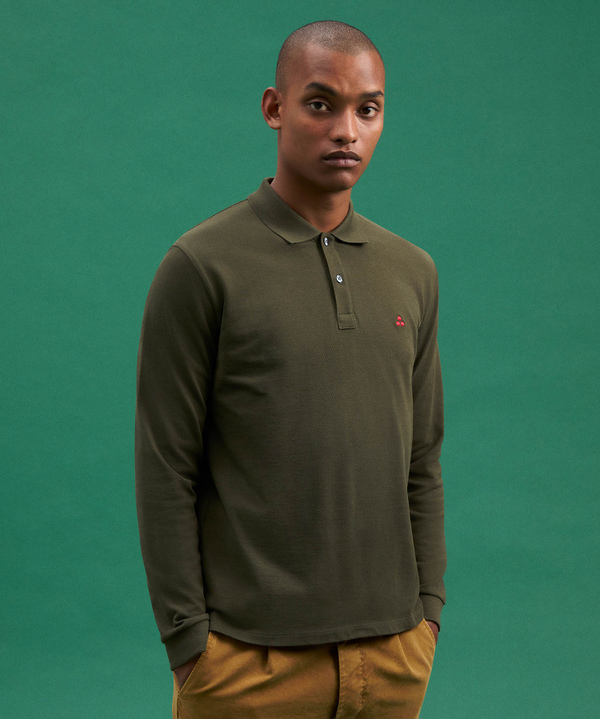 Long-Sleeved Pique Polo Shirt - Peuterey