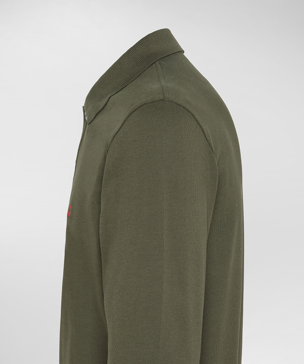 Long-Sleeved Pique Polo Shirt - Peuterey