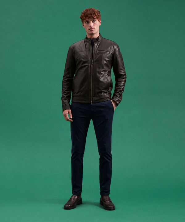 Bikerjacke aus weichem Leder Vintage-Touch - Peuterey