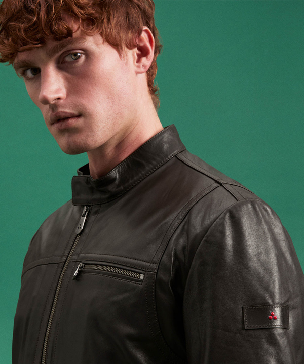 Bikerjacke aus weichem Leder Vintage-Touch - Peuterey