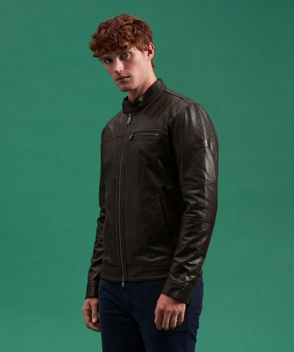 Bikerjacke aus weichem Leder Vintage-Touch - Peuterey