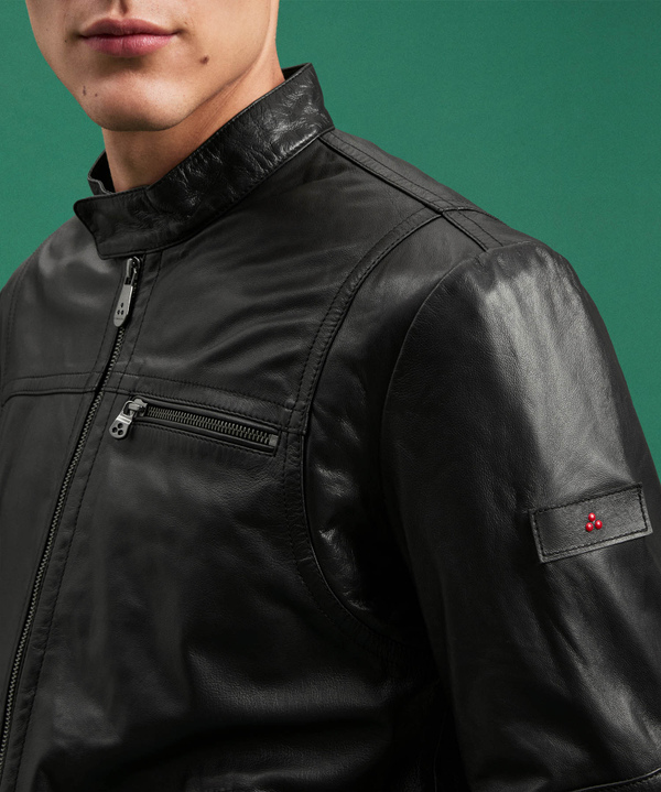 Bikerjacke aus weichem Leder Vintage-Touch - Peuterey
