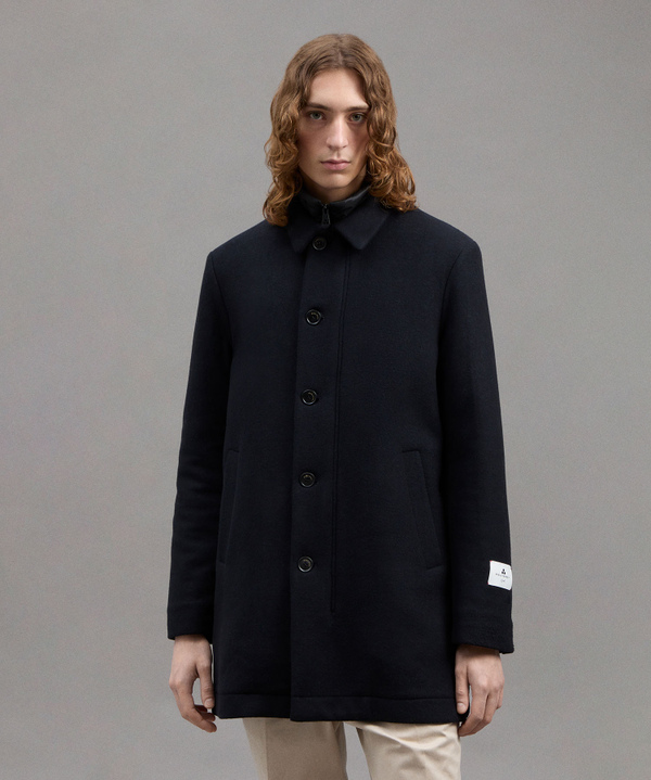 Long Wool Coat With Detachable Bib - Peuterey