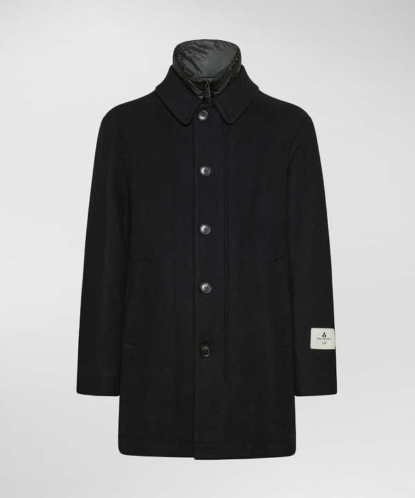 Long Wool Coat With Detachable Bib - Peuterey