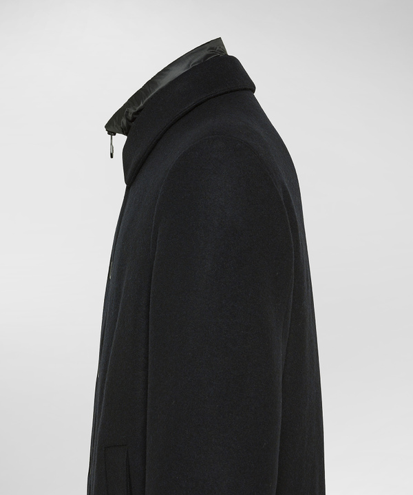 Long Wool Coat With Detachable Bib - Peuterey