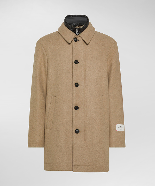 Long Wool Coat With Detachable Bib - Peuterey