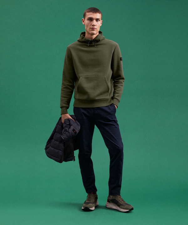 SWEATSHIERT MIT KAPUZE UND MINIMAL-LETTERING - Peuterey