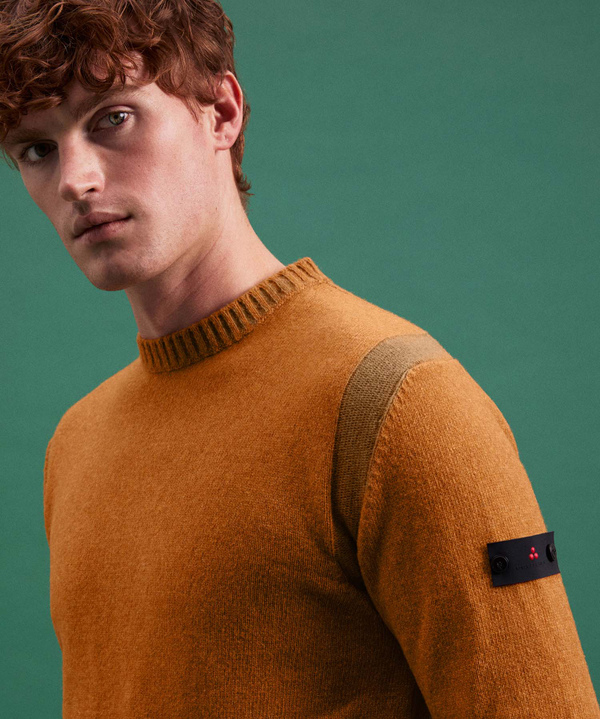 Maglione girocollo con effetto Vanise da uomo marrone Peuterey