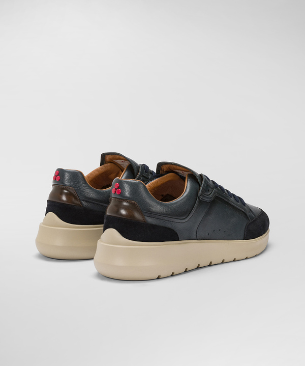 Leather Sneakers With Colourful Suede Details - Peuterey