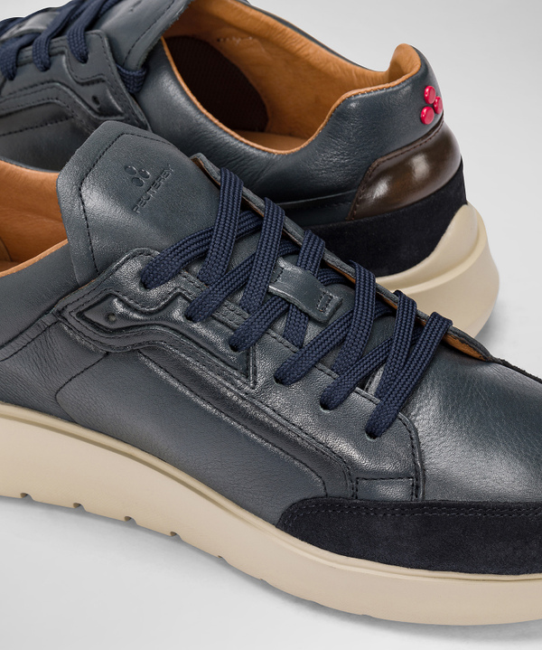 Leather Sneakers With Colourful Suede Details - Peuterey
