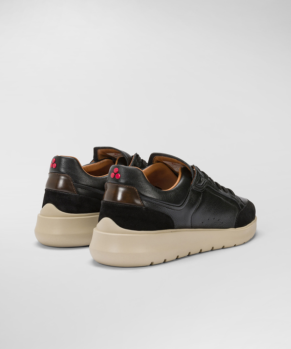 Sneakers In Pelle Con Dettagli Suede Colorati - Peuterey