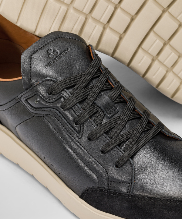 Sneakers In Pelle Con Dettagli Suede Colorati - Peuterey