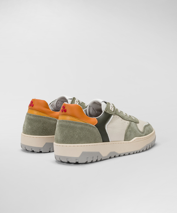Suede And Leather Basket Sneakers - Peuterey