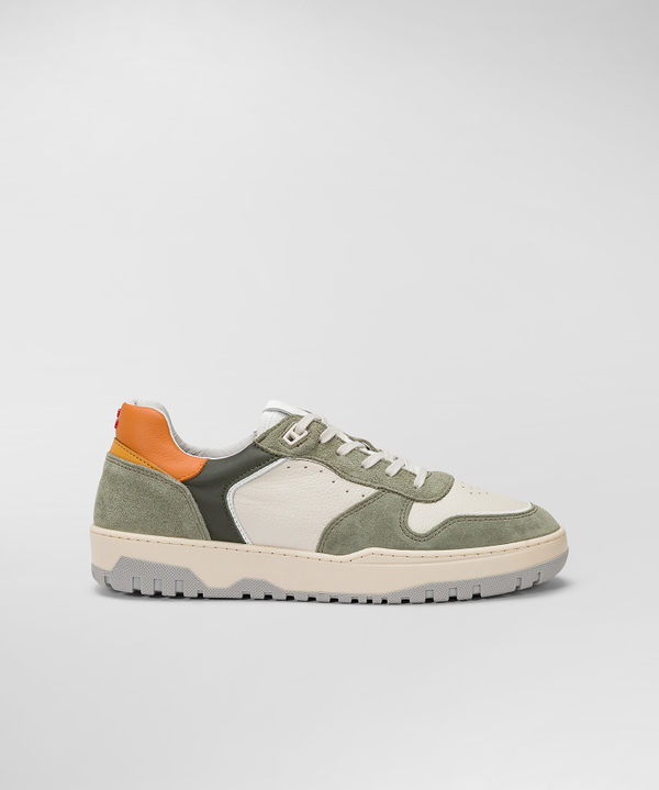 Suede And Leather Basket Sneakers - Peuterey