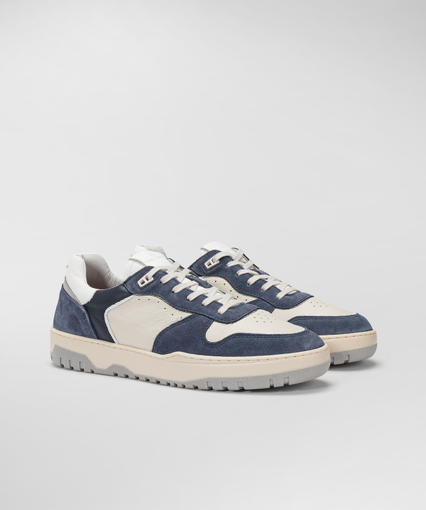 Suede And Leather Basket Sneakers - Peuterey