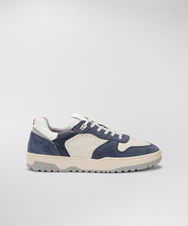 Suede And Leather Basket Sneakers - Peuterey