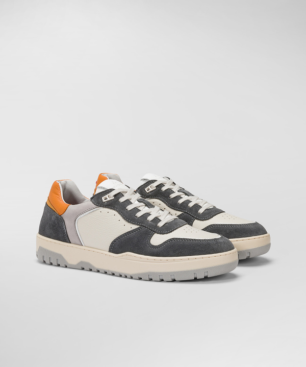 Suede And Leather Basket Sneakers - Peuterey