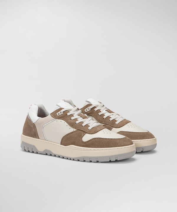 Suede And Leather Basket Sneakers - Peuterey