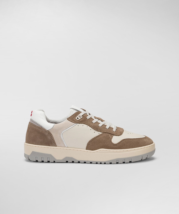 Suede And Leather Basket Sneakers - Peuterey