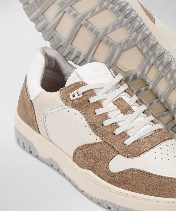 Suede And Leather Basket Sneakers - Peuterey