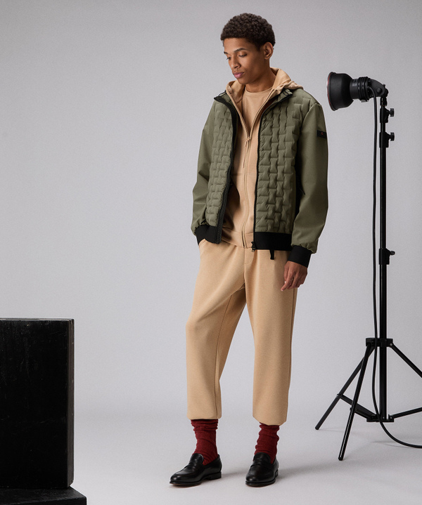 Bomberjacke aus doppeltem Material mit geometrischer Steppung - Peuterey