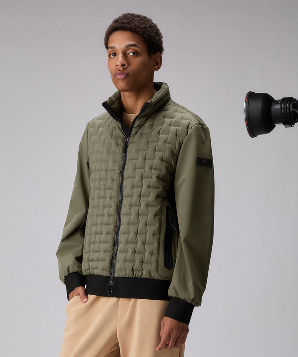 Bomberjacke aus doppeltem Material mit geometrischer Steppung - Peuterey