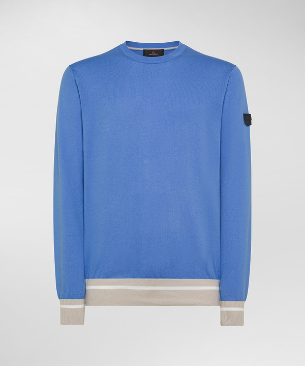 Pullover aus Baumwolltrikot mit kontrastierenden Details - Peuterey