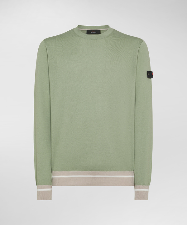 Cotton knit sweater with contrasting details - Peuterey