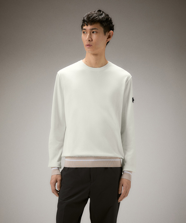 Cotton knit sweater with contrasting details - Peuterey