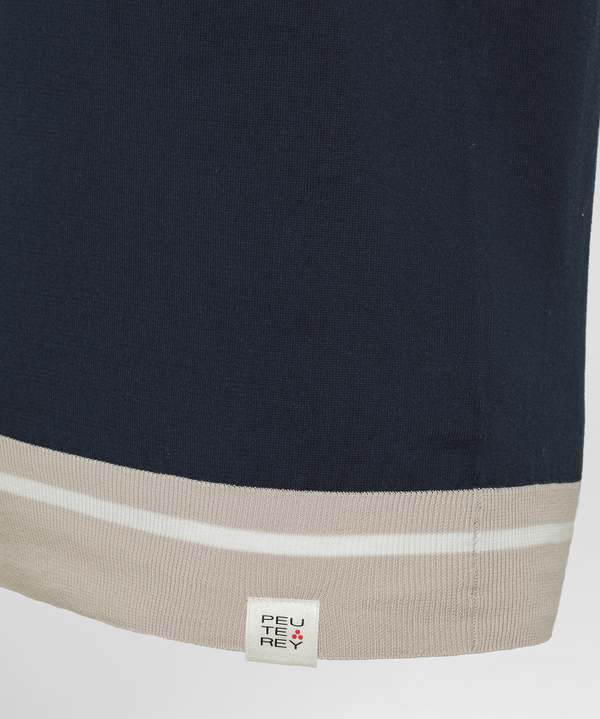 Cotton knit polo shirt with contrasting details - Peuterey
