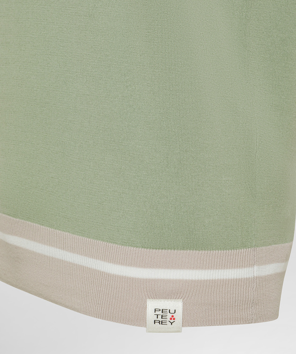 Cotton knit polo shirt with contrasting details - Peuterey