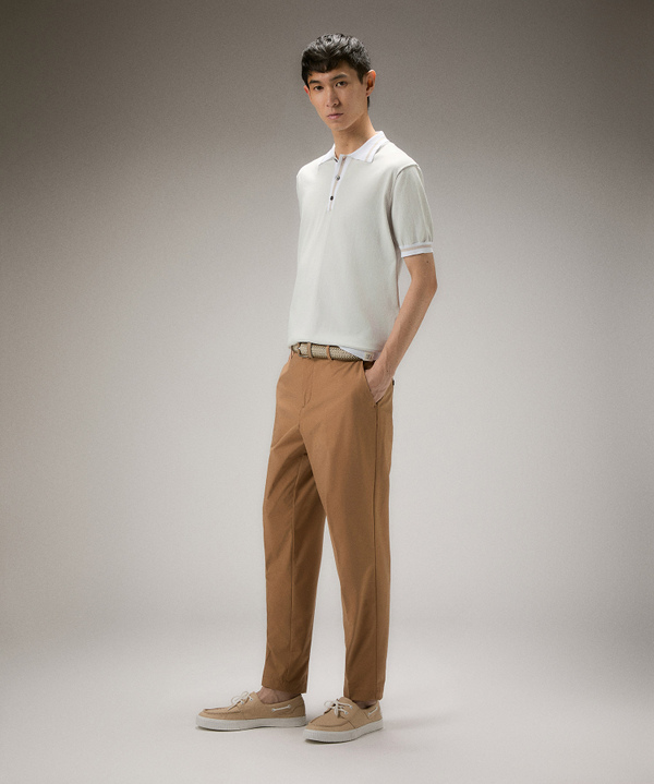 Cotton knit polo shirt with contrasting details - Peuterey