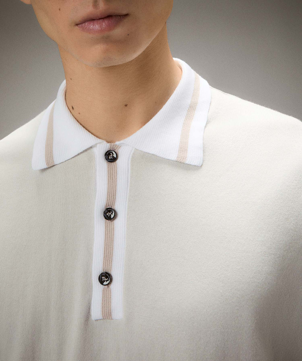 Cotton knit polo shirt with contrasting details - Peuterey